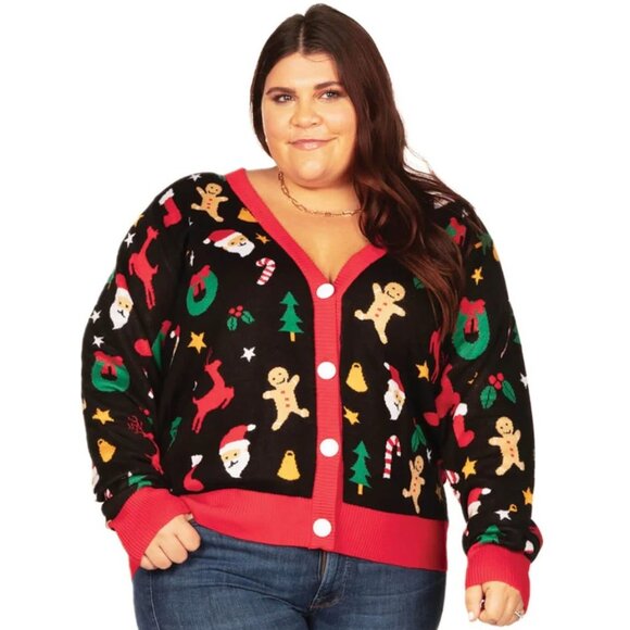 Tipsy Elves Women's Cookie Cutter Cardigan Sweater 3XL NEW WITH TAGS - Picture 1 of 7